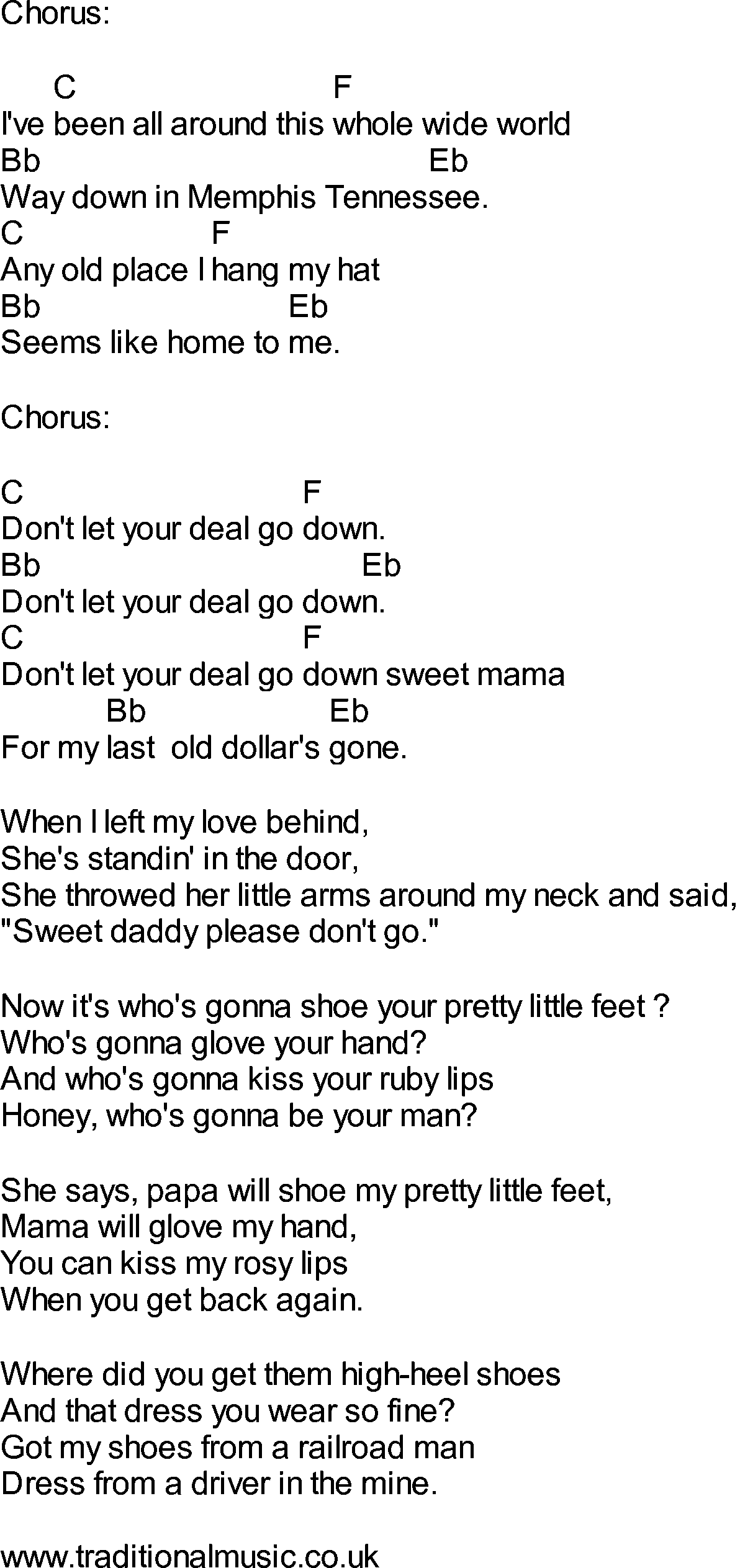 Bluegrass songs with chords - Dont Let Your Deal Go Down